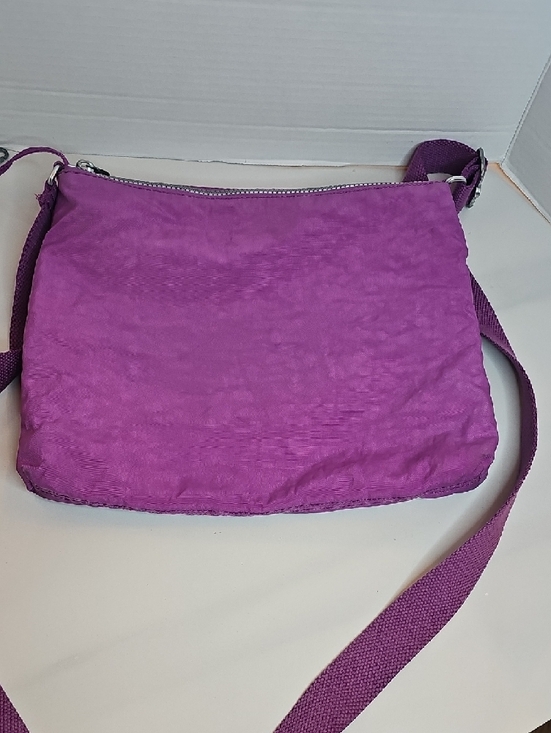 Kipling Magenta Crossbody Bag with Silver Zippers - Picture 4 of 8